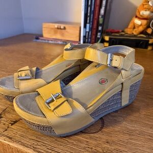 Busola Yellow Wedge Sandal: Size 10